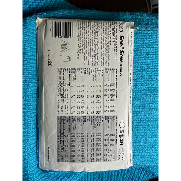 Butterick Sewing pattern 5063 suit blazer A line skirt size 8 10 - Picture 3 of 6